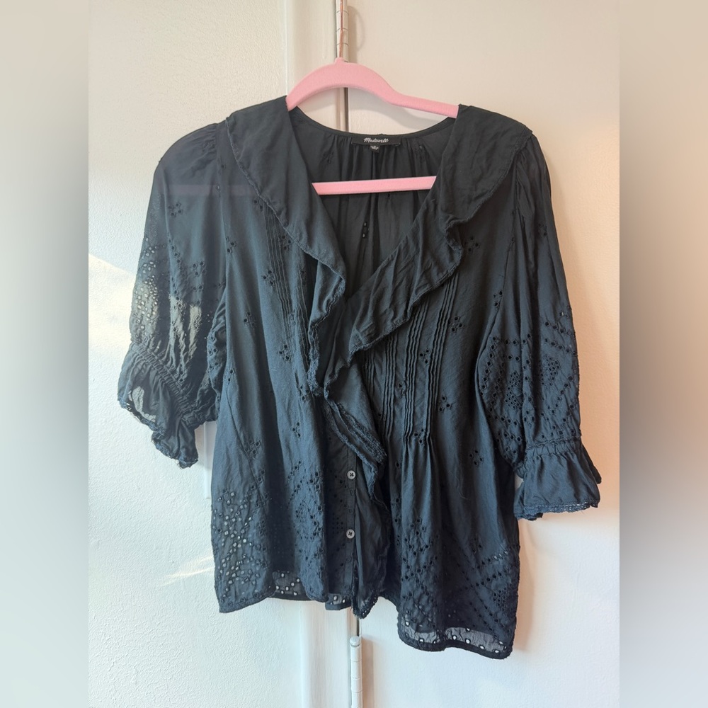 Madewell black blouse